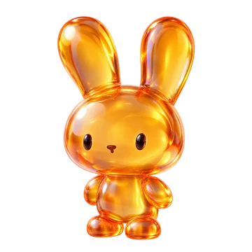 Translucent amber rabbit designer figure