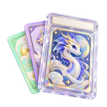 Blue dragon trading cards in protective cases